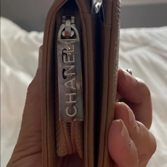 Chanel L-zip CC Leather Pocket Wallet Dark Beige NWT - Picture 15 of 16